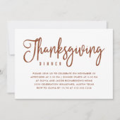 感謝祭の食事 | 秋の葉の白 招待状 (正面)
