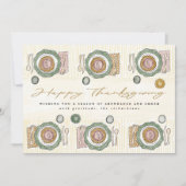 感謝祭の食卓のイラスト シーズンカード (正面)