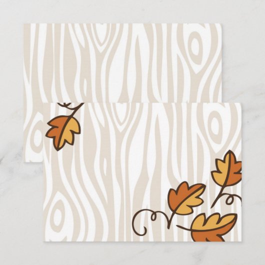 感謝祭の食卓の座席表 招待状 (正面/裏面)