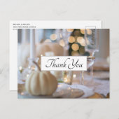 感謝祭の食卓 エレガントなプレースセッティング ありがとうございます ポストカード (正面/裏面)