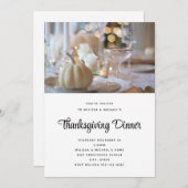 感謝祭の食卓 エレガントなプレースティングの写真 招待状 (正面/裏面)