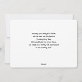 感謝祭の食卓 豊かな収穫 シーズンカード (裏面)