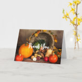 感謝祭の食卓 豊かな実り ありがとう カード (黄色い花)