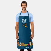 感謝祭の饗宴 |パーソナライズされた休日 エプロン (着用した状態)