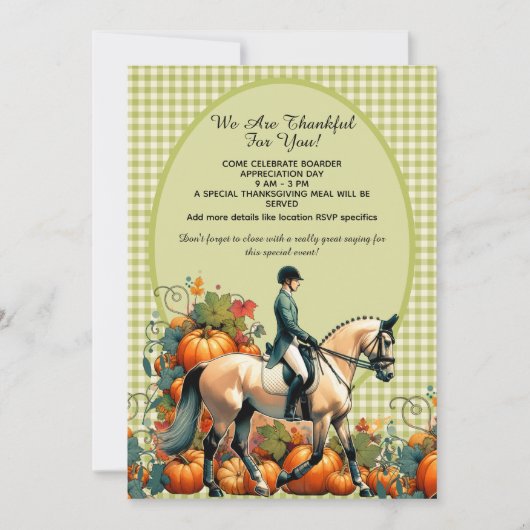感謝祭の馬術 招待状 (正面)