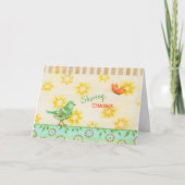 感謝祭の鳥の共有あいさつ感謝していきカード カード (正面)