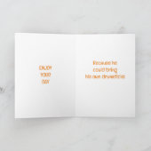 **感謝祭の**コミカルなトルコ シーズンカード (内部)