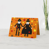 感謝祭のMartzkinの巡礼者カード© 2012年のM. Martz シーズンカード (正面)