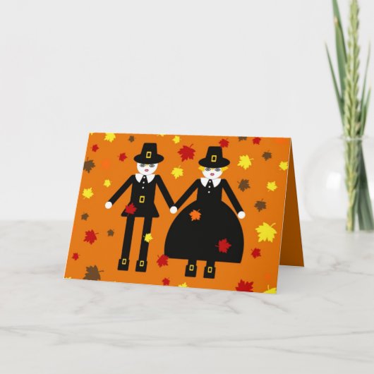 感謝祭のMartzkinの巡礼者カード© 2012年のM. Martz シーズンカード (正面)