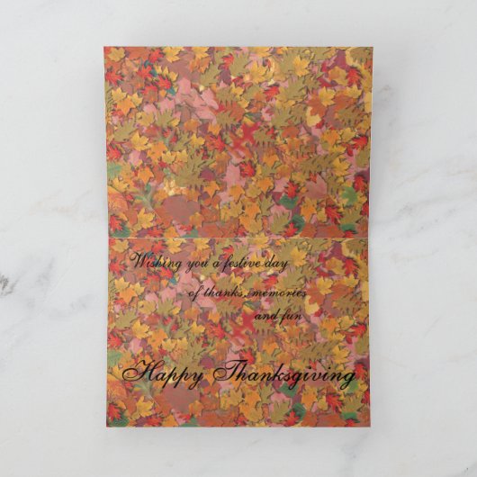 感謝祭のMayflowerの挨拶状 シーズンカード (内部)