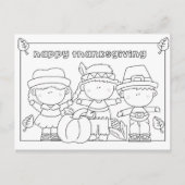 感謝祭はがきの色を付ける シーズンポストカード (正面)