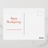 感謝祭はがき、感謝祭カード 箔シーズンポストカード (裏面)