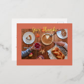 感謝祭はがき、感謝祭カード 箔シーズンポストカード (正面/裏面)