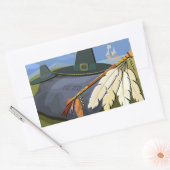 感謝祭はがき 長方形シール (封筒)