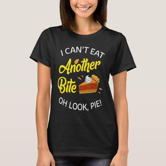 感謝祭は別の食べ一口ああルックパイpuできない tシャツ (正面)
