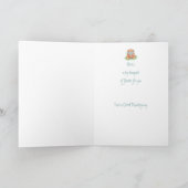 感謝祭は、感謝、テディー・ベアの花を与えます シーズンカード (内部)