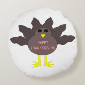 感謝祭ひっぱった七面鳥の枕 ラウンドクッション (裏面)