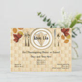 感謝祭または秋ディナーパーティの招待状 招待状 (スタンド正面)