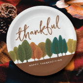 感謝祭りごちそう秋の木 ペーパープレート