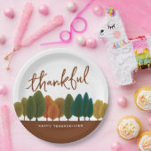 感謝祭りごちそう秋の木 ペーパープレート (パーティー)