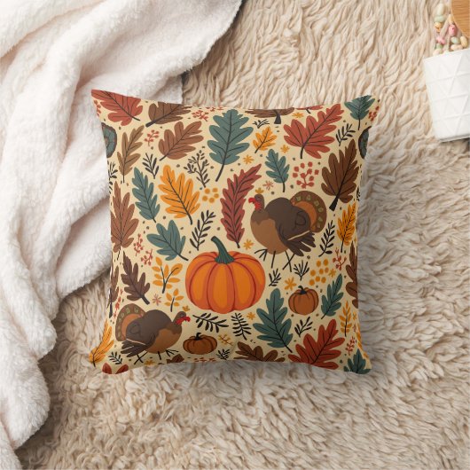 感謝祭をテーマにしたクッション クッション (ブランケット)