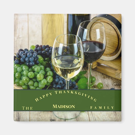 感謝祭をパーソナライズユニークする マグネット (正面)