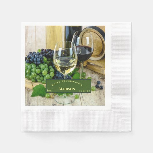 感謝祭をパーソナライズユニークする 縁ありカクテルナプキン (正面)