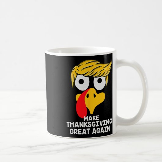 感謝祭を再素晴らしびトランプのトルコおもしろい2 コーヒーマグカップ (右)