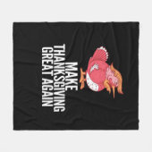 感謝祭を再素晴らしびトランプキンにする – ベーシックなパム フリースブランケット (正面(横))