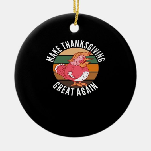 感謝祭を再素晴らしびトランプキンにする – Hallowee セラミックオーナメント (正面)