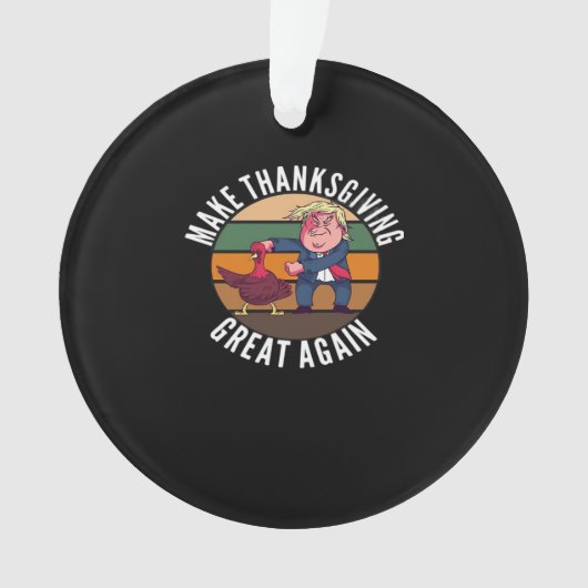 感謝祭を再素晴らしびトランプキンに作る – おもしろい Tur オーナメント (正面)