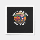 感謝祭を再素晴らしびトランプキンに作る – おもしろい Tur スタンダードカクテルナプキン (正面)
