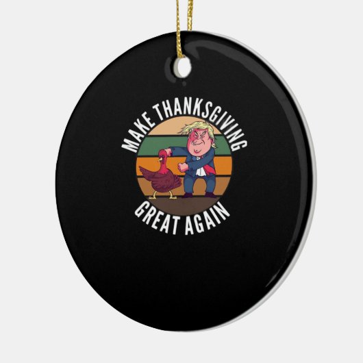感謝祭を再素晴らしびトランプキンに作る – おもしろい Tur セラミックオーナメント (左)