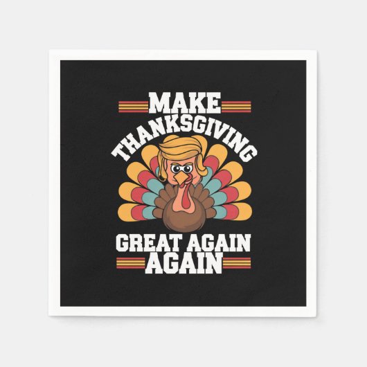 感謝祭を再素晴らしびトランプ2024 スタンダードカクテルナプキン (正面)