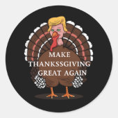感謝祭を再素晴らしびトランプ2024 ラウンドシール (正面)