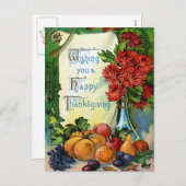 「感謝祭を祈る」ヴィンテージ シーズンポストカード (正面/裏面)