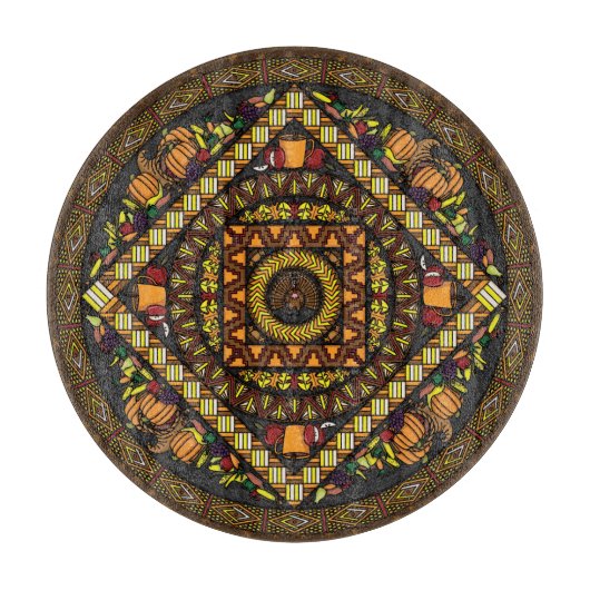 感謝祭アイコンガラスのカッティングボード カッティングボード (正面)