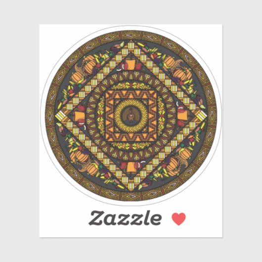 感謝祭アイコン輪郭ステッカー シール (シート)