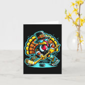 感謝祭アイスホッケーターキーデイ秋 カード (黄色い花)