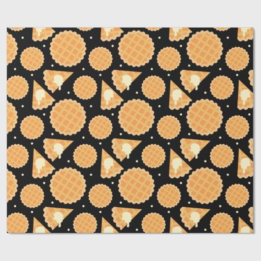 感謝祭アップルパイデザートパターン（の模様が）ある食 ラッピングペーパー (フラット)