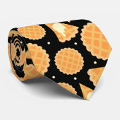 感謝祭アップルパイパターン（の模様が）あるブラック ネクタイ (ロール)
