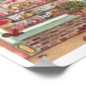 感謝祭アンティークショップ水彩ポスター ポスター (角)