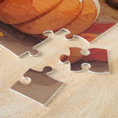 感謝祭アートのブルー紅葉ヒーラー ジグソーパズル (側面)