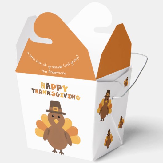 感謝祭イエローオレンジトルコ大きな残り フェイバーボックス (見開き)