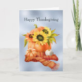 感謝祭イエローサンフラワーズパンプキンレッドスカーフ シーズンカード (正面)