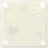 感謝祭ウィッシュタイポグラフィ葉 ガラスコースター (裏面)