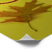 感謝祭ウィッシュタイポグラフィ葉 ポスター (角)