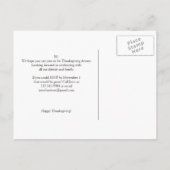 感謝祭ウィッシュボーンディナー招待状/グリーティング インビテーションポストカード (裏面)