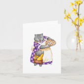 感謝祭ウォンバット祖母と孫 カード (黄色い花)