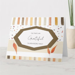 感謝祭ウォーターカラーオータムパステル葉 サンキューカード